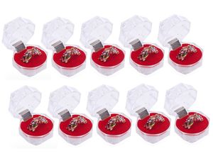 10er Set Ringetui für Verlobungsringe - [Innenfarbe-Rot] - Ringbox für Ringe, Ringschachtel für Verlobungsring, Schmuckschachtel für Hochzeit, Valentinstag Geschenkbox, Schmuckkästchen, Trauringetui