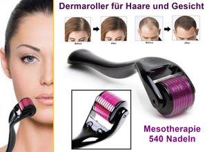 GKA DERMAROLLER Haar Wachstum Pflege Regeneration 540 Nadeln Microneedling Haare Haut Gesichtspeeling gegen Haarausfall