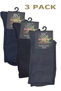 Bambusové ponožky Harmony v balení po 3 kusech Schwarz-Grau-Blau-43/46