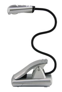 WEDO Mobilná LED lampa na čítanie a hudbu s klipom v striebornej farbe