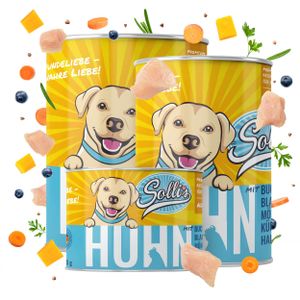Sollis Nassfutter Huhn für Hunde ohne Getreide | Hochwertiges Futter für adulte Hunde 6x200g Sollis Nassfutter Huhn für Hunde ohne Getreide | Hochwertiges Futter für adulte Hunde 6x200g