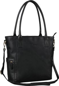 Benthill Damen Shopper Leder - Umhängetasche aus echtem Rindsleder - Handtasche mit Reißverschluss - Schultertasche / Vintage Tasche
