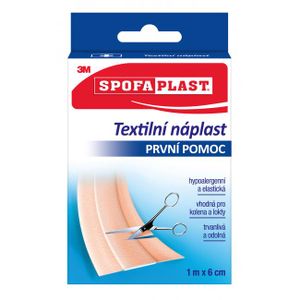 Náplast zdravotnická 3M Spofaplast 154, na odřeniny, textilie elastická, 6 cmx1 m, tělová