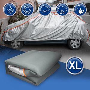 ECD Germany Plachta Combi, veľkosť XL - 465x157x122 cm, sivá, z polyesteru, UV ochrana, nepremokavá, priedušná, prachotesná, ochrana proti krupobitiu v garáži Plachta na auto
