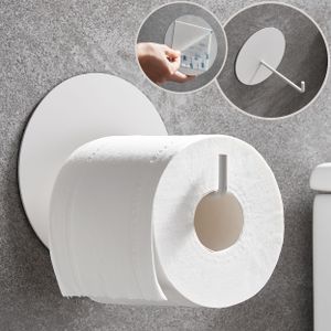 DEKAZIA® Toilettenpapierhalter ohne Bohren weiß | Klopapierhalter ohne Bohren | Klorollenhalter ohne Bohren Klopapierhalter Toilettenpapierhalter beige WC Papier Halterung