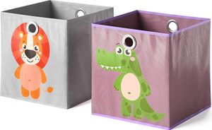Vicco Faltbox 30x30 , 30 x 30 cm 2er Set, Grau/Lila