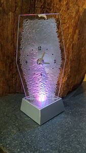 Farbwechsel Lichteffekt Lichteffektuhr Kaminuhr Design Tischuhr LED beleuchtet Uhr