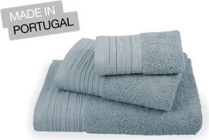 jilda-tex Premium Duschtuch Leinenoptik Frottierware Set 100% Baumwolle Verschiedene Größen/Farben (Hellblau, 2 x Premium Duschtuch 70x140 cm)