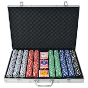 pokerová súprava vidaXL s 1 000 žetónmi Hliník