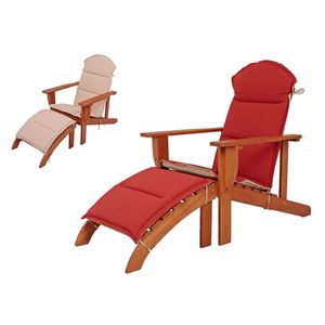 Holz Adirondack Chair + Auflage Garten Sonnenliege Relax Liege Möbel Liegesessel