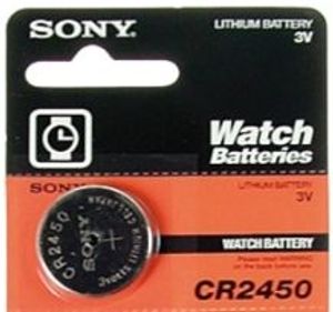 Knopfzelle, SONY CR2450, 3V Lithium, 1 Stück SB-verpackt