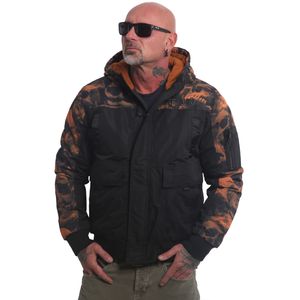 Yakuza Herren Graveyard Ultimate Winterjacke, Schwarz/Orange, 3XL