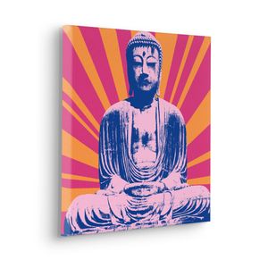 Keilrahmenbild - Hippie Buddha - Größe 40 x 40 cm