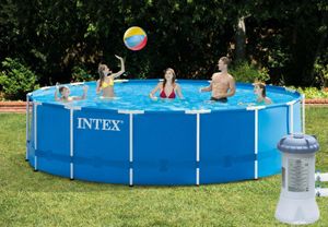 Intex anbau-Pool Metal Frame mit Zubehör Ø457 x 122 cm blau
