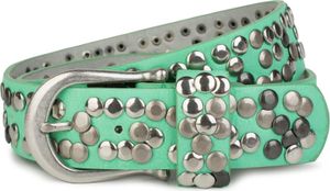 styleBREAKER Damen Nietengürtel mit unterschiedlichen Nieten, Kunstleder Gürtel Einfarbig, Damengürtel kürzbar 03010008