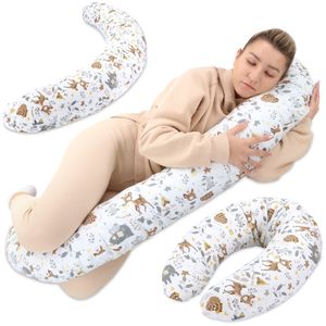 Kojící polštář xxl polštář pro boční spaní bavlna - těhotenský polštář Těhotenský polštář pro dospělé polohovací polštář 165x70 cm jelení