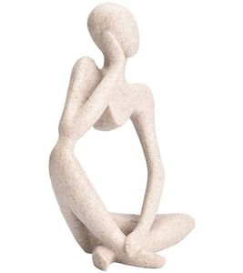 Resin Charakterfiguren Denker Menschen Abstrakte Ornament Skulptur Europäischen Schreibtisch Dekor Home Statue Dekoration