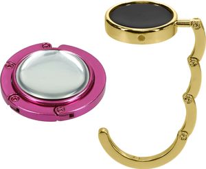 kwmobile Taschenhalter für Tisch - 2x Faltbare Antirutsch Handtaschenhalter Tisch Haken - Taschen Aufhänger - Geschenkidee Gadgets für Frauen -