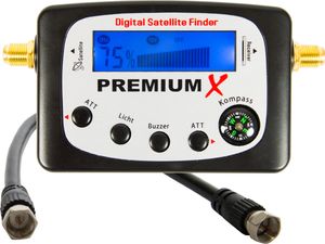 PremiumX PXF-22 Satelliten-Finder Digital SAT Finder LCD Display Tonsignal Kompass Satelliten Messgerät Sat-TV-Signalfinder