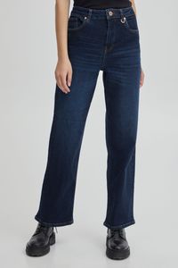 Pulz Jeans PZLIVA Damen Jeans Denim Hose Baumwolle mit Stretch Flared Wide Leg Highwaist 5-Pocket-Style Regular Fit