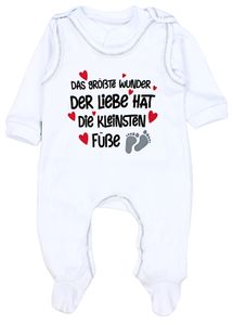 TupTam Unisex Baby Strampler Set Spruch Mamas & Papas Schatz, Farbe: Das größte Wunder der Liebe / Weiß, Größe: 56