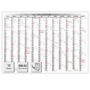 TOBJA Wandkalender 2025 A3 - Übersichtlicher Kalender 2025 mit Feiertagen und Wochennummern. Jahreskalender 2025 DIN A3 30 x 42 cm