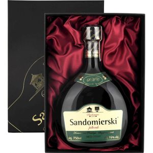 Sandomierski Met Pó³torak-Einhalber Geschenkset in einer seidenwattierten Verpackung | Honigwein 750ml | 16% Alkohol Metwein | Polnische Produktion