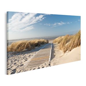 Bild auf Leinwand Weg Zum Strand Auf Langeoog Durch Die Dünen Nordsee  Wandbild Poster Kunstdruck Bilder 100x57cm 1-teilig