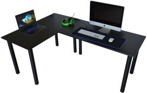 Gamer Tisch Gaming EckTisch Computertisch EckSchreibtisch Bürotisch180x120x60 (Rechtsseitig)