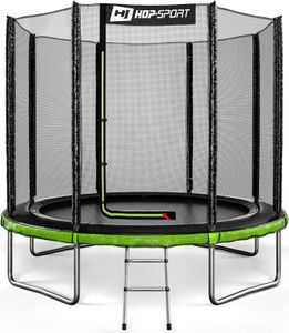 Hop-sport Zahradní trampolína 8ft (244cm) černo/zelená s vnější ochrannou sítí Hop-sport Zahradní trampolína 8ft (244cm) černo/zelená s vnější ochrannou sítí