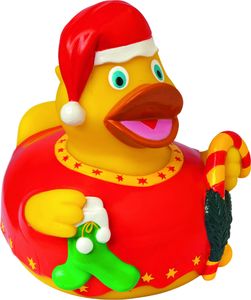 A - Weihnachts Ente - Anlassente - Quietscheente - Badeente - ca. 8 cm gross