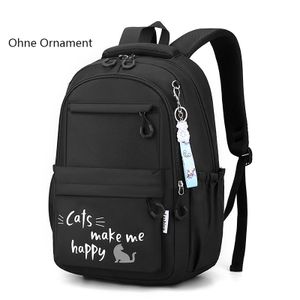 Kawaii batoh pre dievčatá školské tašky dospievajúci College študent prenosnosť taška cez rameno bez ornament, čierna