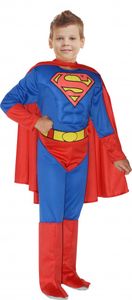 kostým Superman chlapci modrý/červený velikost 98-104