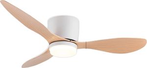 Stropný ventilátor IRALAN so svetlom, 3 teploty farieb, tichý motor DC, oranžový-132 cm