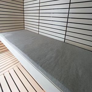 Sauna Liegematte gepolstert aus Naturleinen 120 x 60 cm, deutsche Handarbeit