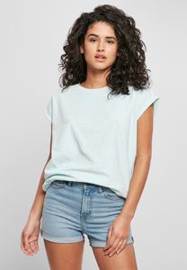 Urban Classics Damen T-Shirt Ladies Color Melange Extended Shoulder Tee Aqua Melange-3XL
