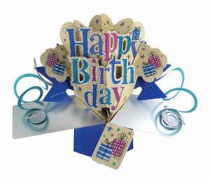 Grußkarte Pop Up Karte Geburtstag, Happy Birthday Geburtstagskarten, Glückwunschkarten