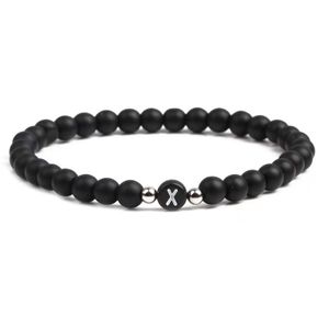 Armband Buchstabe, Schwarz, Buchstabe X