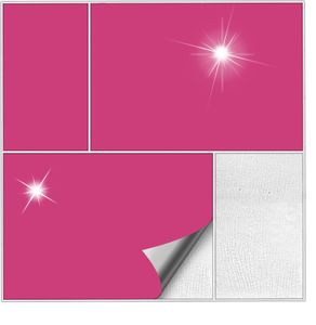 Kiwistar Fliesenaufkleber Pink Glänzend - 15 x 20 cm - 1 Stück - Klebefliesen Fliesenmuster Stickerfliesen Wandfliesen überkleben