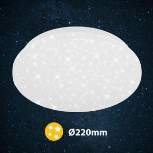 LED Deckenlampe mit Sternendekor 8 W Weiß Ø 22cm Rund IP20 Briloner Leuchten