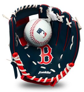 Franklin 9,5 Inch Youth MLB Glove and Ball Set Team Red Sox