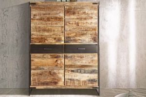 Highboard Mangoholz massiv & lackiert 120 x 160 x 40 cm ARTA