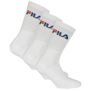 FILA Unisex Socken 3 Paar - Tennissocken, Crew Socks, Frottee, Sport, Logo 35-46 Weiß 39-42 (6-8 UK)