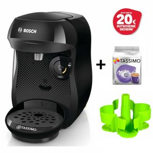Bosch TASSIMO HAPPY Schwarz +20€ Gutschein + 1 Getränk + 1 Karussell-Kapselspender Bosch TASSIMO HAPPY Schwarz +20€ Gutschein + 1 Getränk + 1 Karussell-Kapselspender
