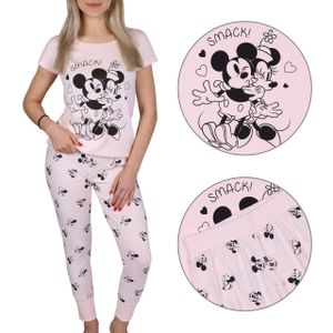 Mickey und Minnie Mouse Damen Schlafanzug mit langen Beinen aus Baumwolle M