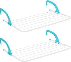 com-four® 2x Heizkörper-Wäschetrockner - verstellbarer Hängetrockner - perfekt zum Trocknen von Wäsche auf der Heizung oder dem Balkon