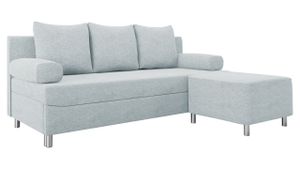 MIRJAN24 Schlafsofa Dover mit Bettkasten und Schlaffunktion, Bettsofa, Couch vom Hersteller (Sofa mit Polsterhocker, Farbe: Twist 17)