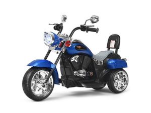 COSTWAY 6V Elektro Motorrad mit verstellbaren Scheinwerfer Sound & Hupe Kindermotorrad für Kinder ab 3 Jahren Blau