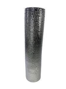 Dekovase Schöne Deko-Vase Keramik Silber Blumenvase edel 50x12cm Wohnzimmer
