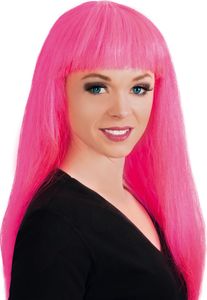 Perücke Lilo Neon Pink ca. 60 cm Länge Halloween Karneval Fasching Party Cosplay